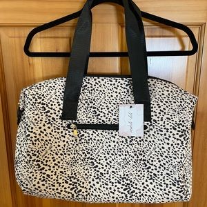 Mali & Lili cream and black spotted print Weekender bag. So cute! NWT